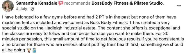 BossBody Fitness For Women member review 1