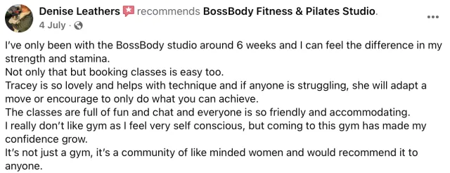 BossBody Fitness For Women member review 3